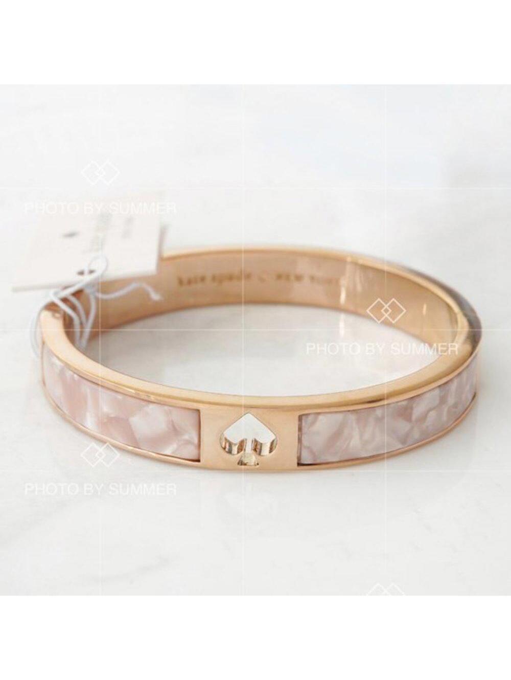 Kate Spade Hole Punch Spade Hinge Bangle Bracelet Blush Multi